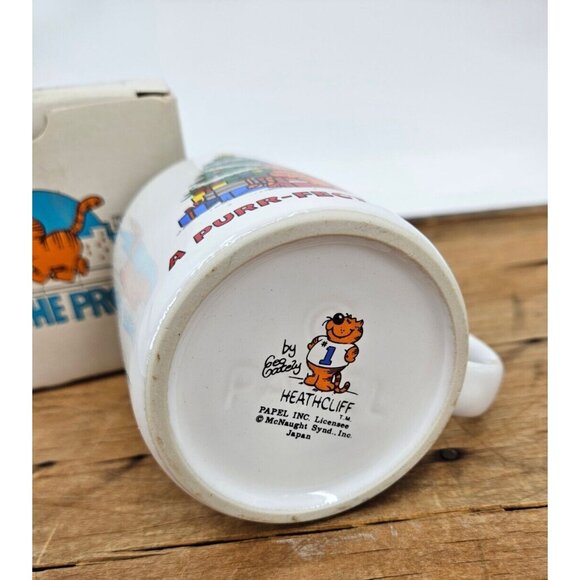VTG In Box Heathcliff Cat A Purr-Fect Christmas Coffee Cup Mug Sonja - Picture 4 of 5